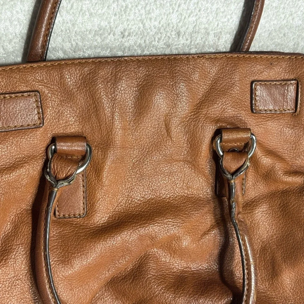 MICHAEL Michael Kors Women's Leather Purse Hamilton North South Tote Brown